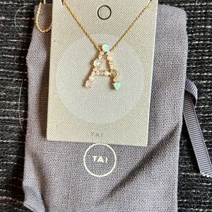 Tai Jewelry A Initial Necklace Gold Opal Local Eclectic